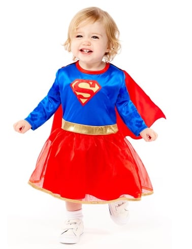 Offizielles Supergirl-Kostüm für Babys blau-rot-goldfarben von RIETHMULLER