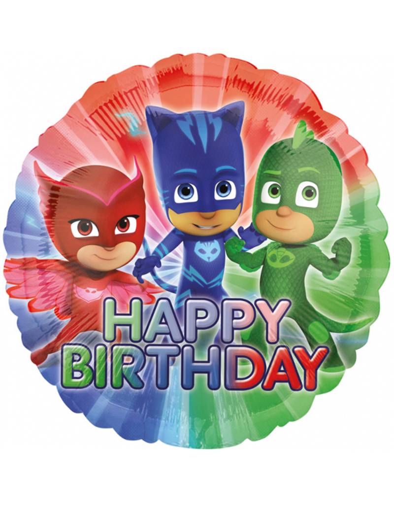 PJ Masks Alumium Ballon Happy Birthday bunt 43cm von RIETHMULLER