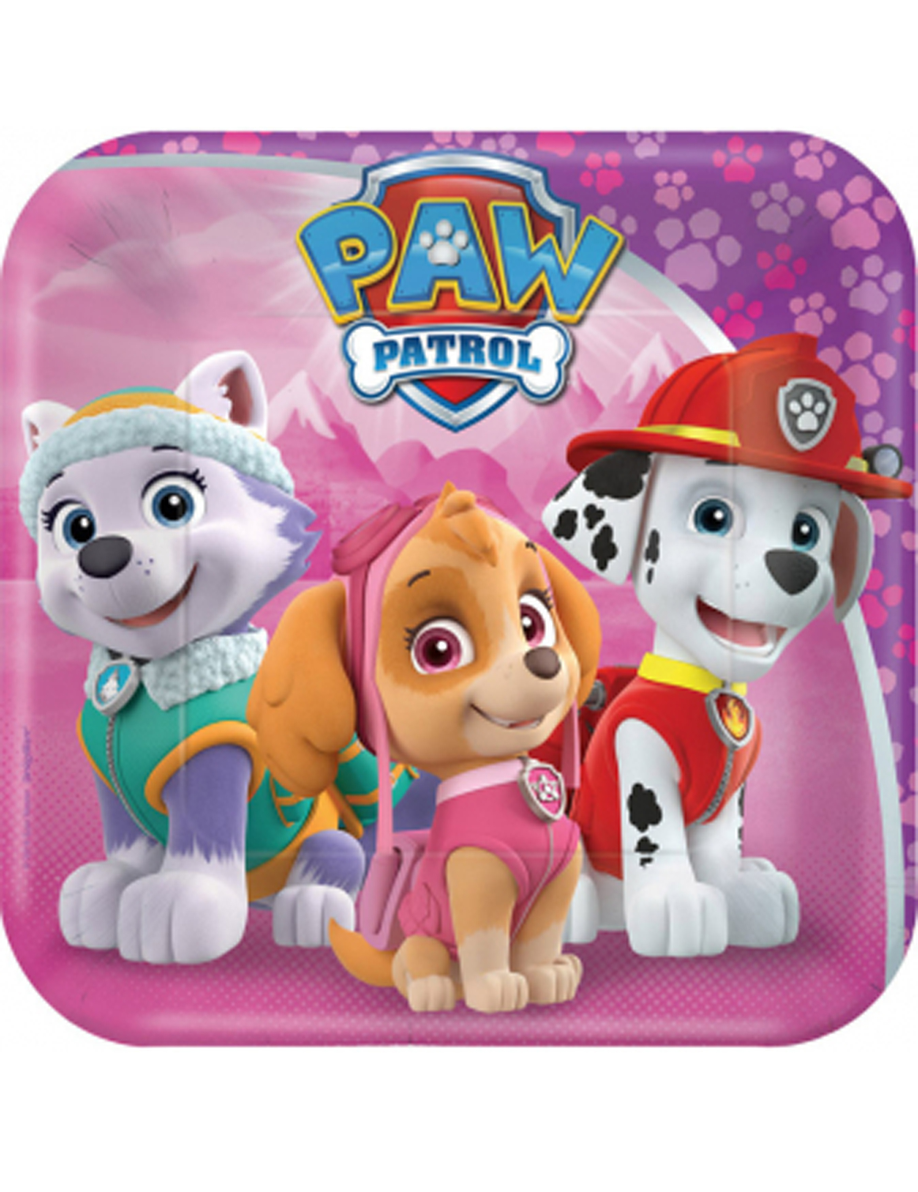 Paw Patrol-Partyteller 8 Stück rosa 18cm von RIETHMULLER