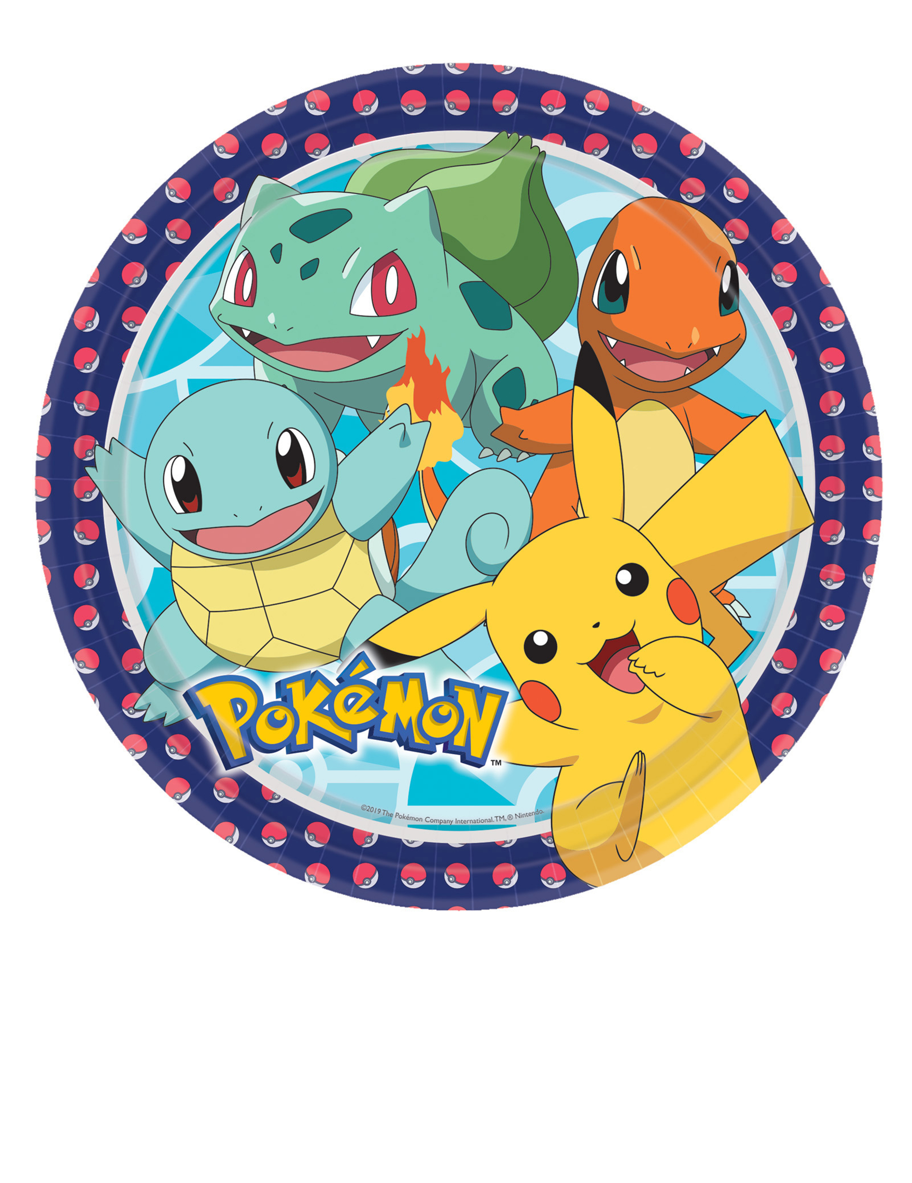 Pokémon-Partyteller 8 Stück bunt 23 cm von BIGIEMME SRL