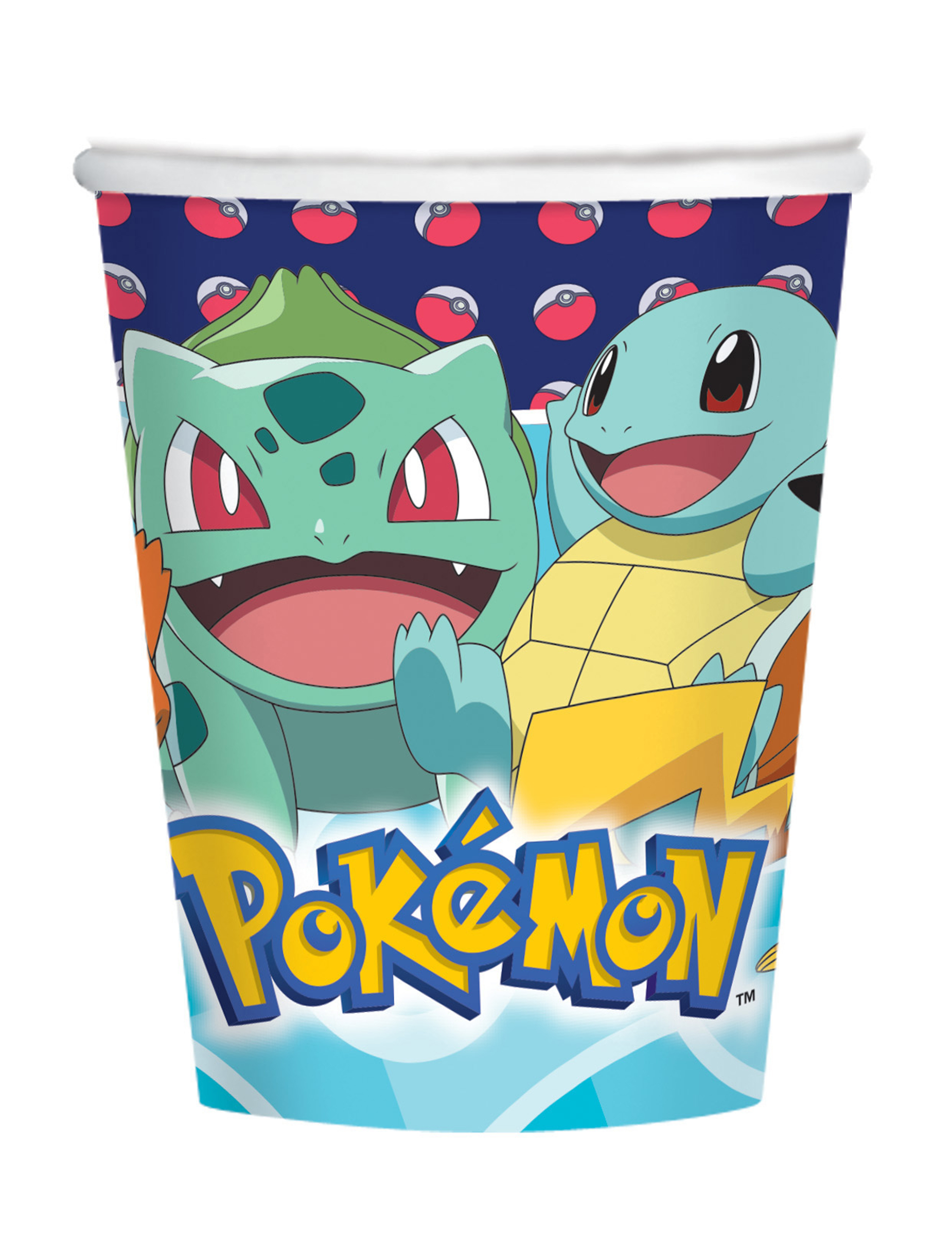 Pokémon-Trinkbecher Tisch-Deko 8 Stück bunt 250 ml von BIGIEMME SRL