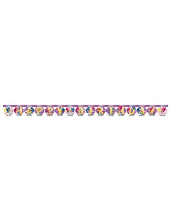 Shimmer and Shine Happy Birthday-Girlande bunt 200x15cm von AMSCAN