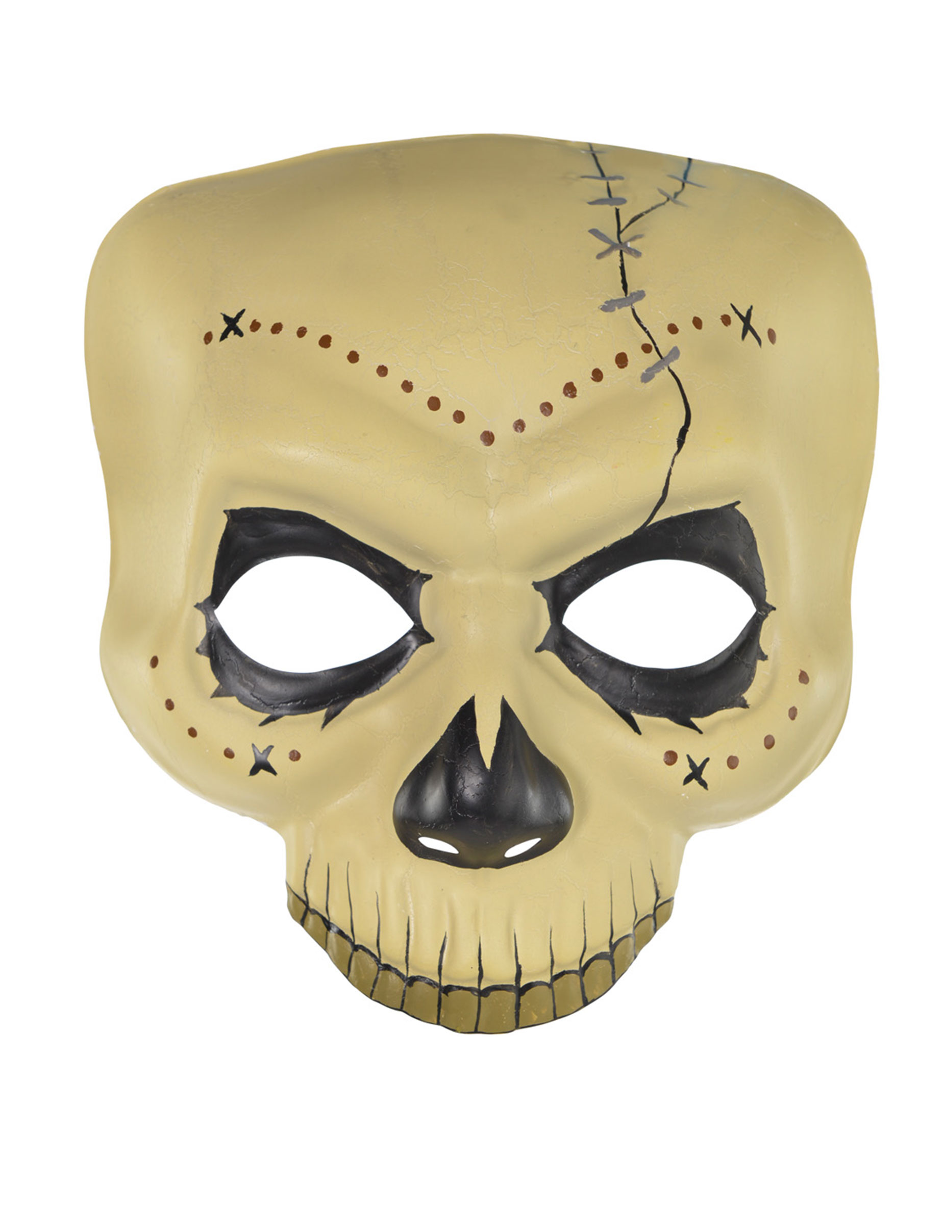 Skelettmaske Día de los Muertos Halloween-Accessoire weiss-schwarz von AMSCAN