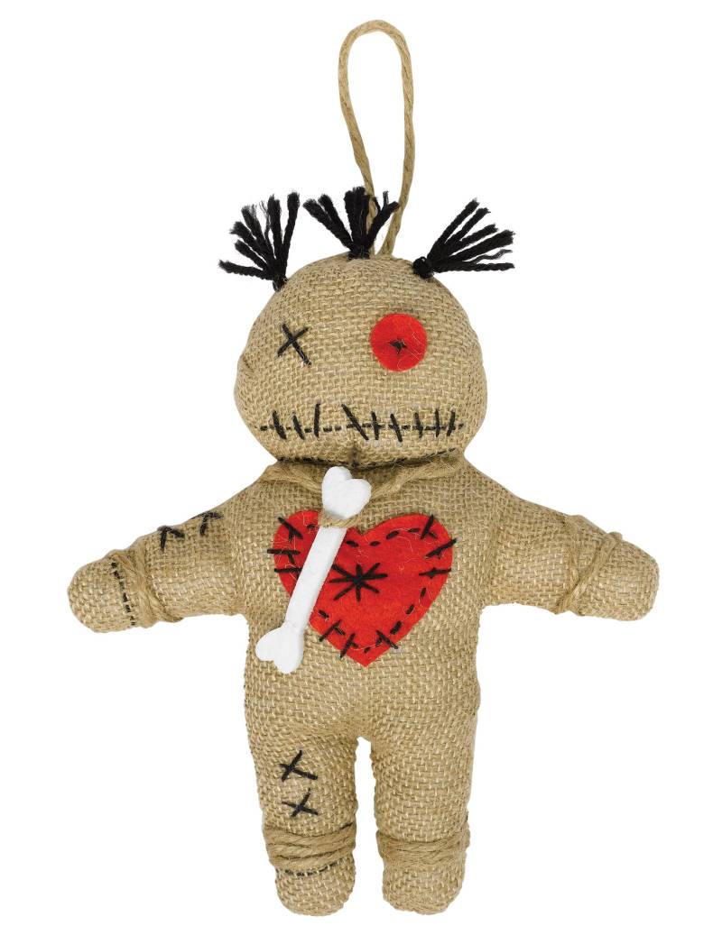 Voodoo-Puppe Halloween braun-rot von RIETHMULLER