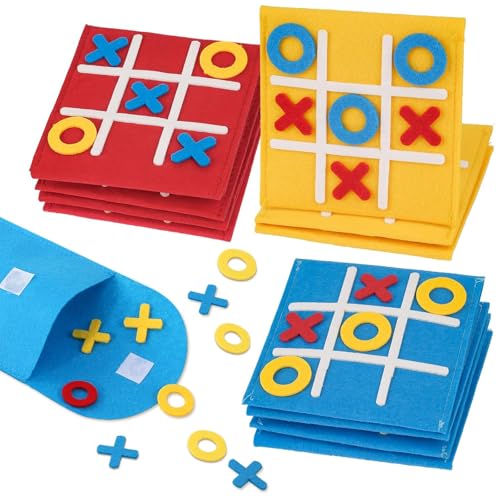 AMSNINK Tic Tac Town Spiel, 12 Stück Filz Brettspiel Spielzeug, Bunt Tic Tac Town Spiel, Tic Tac Toe Extreme, Tic Tac Toe Spiel, Tic Tac Toe Mini, Für Geburtstag, Kindertag, Zuhauser, Schule, Party von AMSNINK