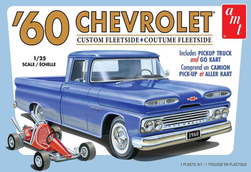 1960er Chevy Customs fleetside Pick-Up mit GoKart von AMT/MPC