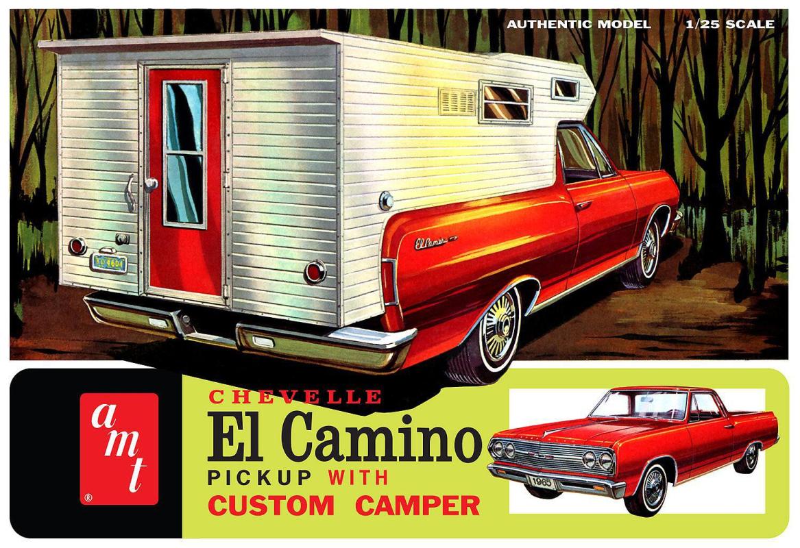 1965er Chevy El Camino mit Camper von AMT/MPC