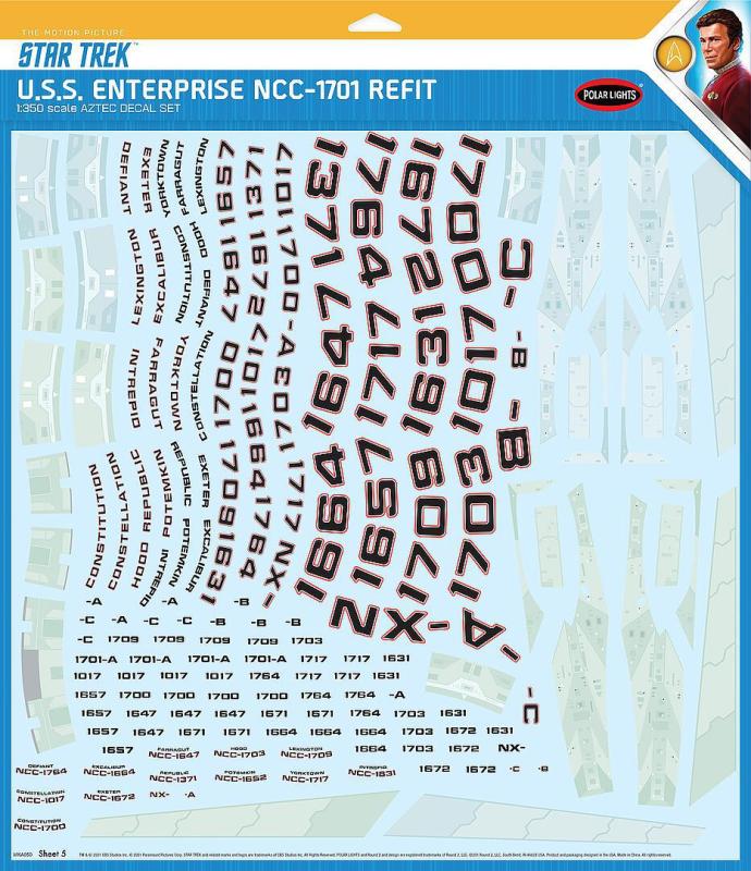 Star Trek U.S.S. Enterprise NCC-1701 Refit Aztec - Decals von AMT/MPC