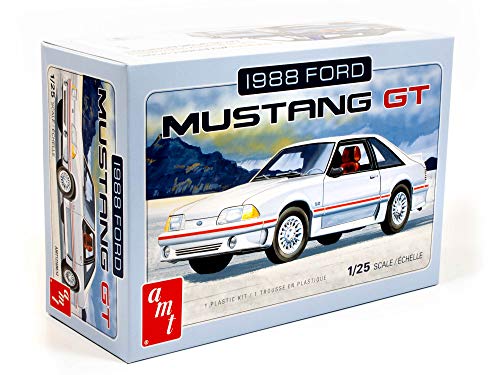 AMT - 1/25 1988er Ford Mustang - Plastikmodellbausatz, Durchsichtig,weiß von AMT