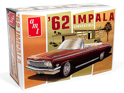 AMT - 1/25 1962 Chevy Impala Convertible - Plastikmodellbausatz, Nicht Bemalt von AMT