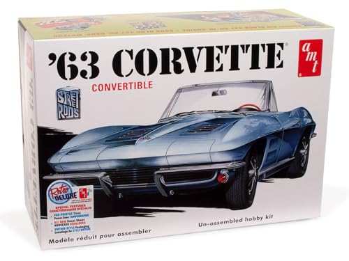 AMT - 1/25 1963 Chevy Corvette Convertible - Plastikmodellbausatz, Nicht Bemalt AMT - 1/25 1963 Chevy Corvette Convertible - Plastikmodellbausatz, Nicht Bemalt von AMT