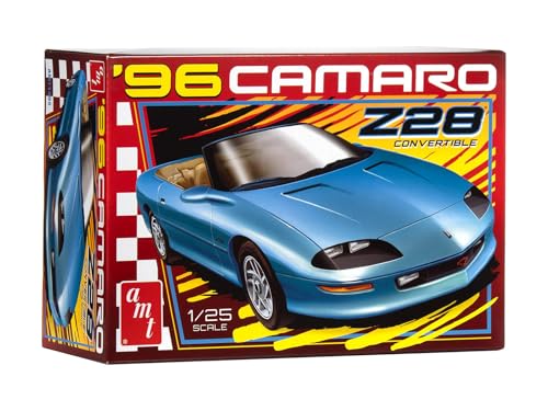 AMT 1996 Chevy Camaro Z28 Cabrio Modellbausatz im Maßstab 1:25 - 350 Cu. in V-8 Motor, Cabrio Soft Top & Kofferraumabdeckung, detaillierter Innenraum, Z28 Räder & neue Aufkleber AMT 1996 Chevy Camaro Z28 Cabrio Modellbausatz im Maßstab 1:25 - 350 Cu. in V-8 Motor, Cabrio Soft Top & Kofferraumabdeckung, detaillierter Innenraum, Z28 Räder & neue Aufkleber von AMT
