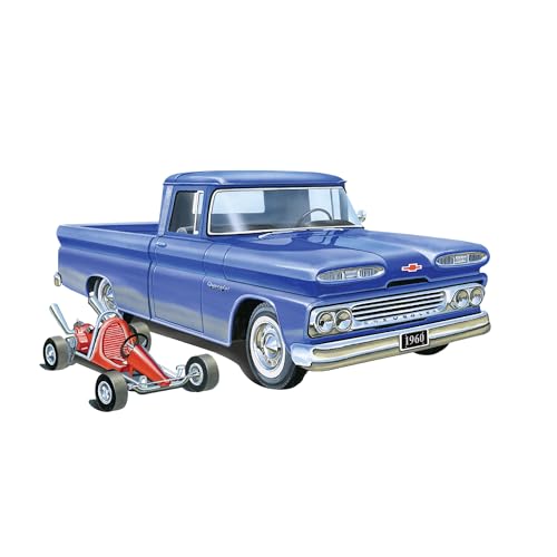 1/25 1960er Chevy Customs Fleetside Pick-up mit Go Kart von AMT