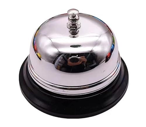 AMZBNEIDI Handglocke Extra Laut Massivmessing Call Bell， 1 stücke Metall Anti-Rost Schreibtisch Glocke Kunden Ding Glocke for Restaurant Hotel Zimmer Küche Party Schule Klassenzimmer Büro(B Medium) von AMZBNEIDI