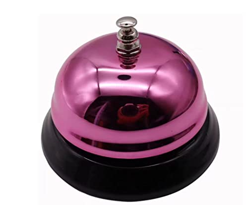 AMZBNEIDI Handglocke Extra Laut Massivmessing Call Bell， 1 stücke Metall Anti-Rost Schreibtisch Glocke Kunden Ding Glocke for Restaurant Hotel Zimmer Küche Party Schule Klassenzimmer Büro(Dark Pink) von AMZBNEIDI