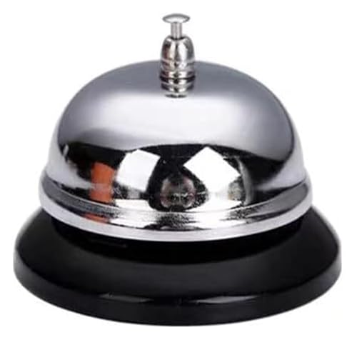 AMZBNEIDI Handglocke Extra Laut Massivmessing Call Bell， 10 cm im Durchmesser, Metall Anti-Rost-Struktur Tischklingel, Schreibtisch, Hotel, Schule, Restaurantklingel(Medium) von AMZBNEIDI