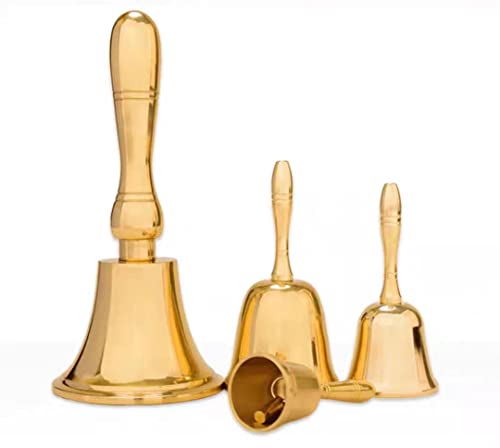 AMZBNEIDI Handglocke Extra Laut Massivmessing Call Bell， Messing Gold Weihnachten Retro Bar Restaurant Passing Gerichte Glocke Pet Training Glocke Home Furnishing(Gold,2 inches(4.8 * 10.5cm)) von AMZBNEIDI