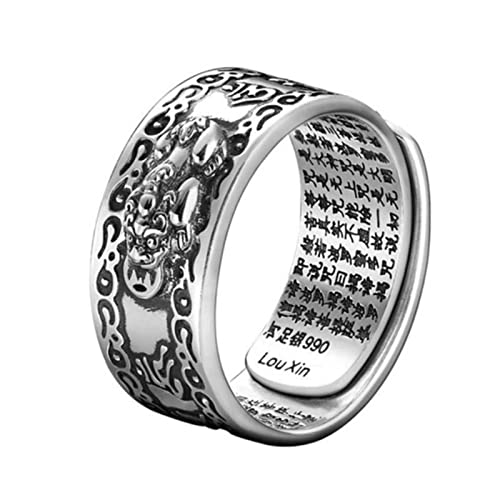 Chinese Lucky Feng Shui Auspicious Ring ， Dominierendes Pixiu-Feng-Shui-Amulett, Reichtum, Glück, verstellbarer Ring, Geschenk for Frauen und Männer, kreativer, exquisiter Ring, buddhistischer Schmuck von AMZBNEIDI