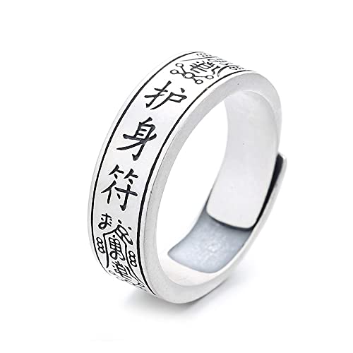 Chinese Lucky Feng Shui Auspicious Ring ， Klassischer, schlichter Amulettring aus Sterlingsilber, chinesischer Glücksring aus Feng Shui, glückverheißender Schmuck, Geschenke for Männer und Frauen von AMZBNEIDI