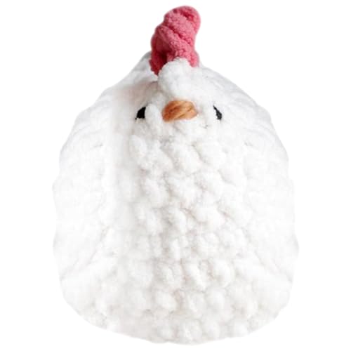 AMZLORD handgefertigtes Häkelhäuthähnchen gestrickte Puppe kreativer Häkelschuppen Plüsch Puppe Mini Lustig gestricktes Huhn Lustige Positive Hühnchen -Strickpuppe for Geburtstagszimmer Deko von AMZLORD