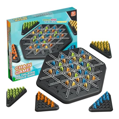 Lustiges Ketten-Dreieck-Spiel interaktives Steckspiel Dreieck-Schach Brettspiel Geometrie-Kette Schach Puzzle Gebietserfassung Familienspiel Denksportaufgabe Strategiespiel Spielzeug von AMZLORD