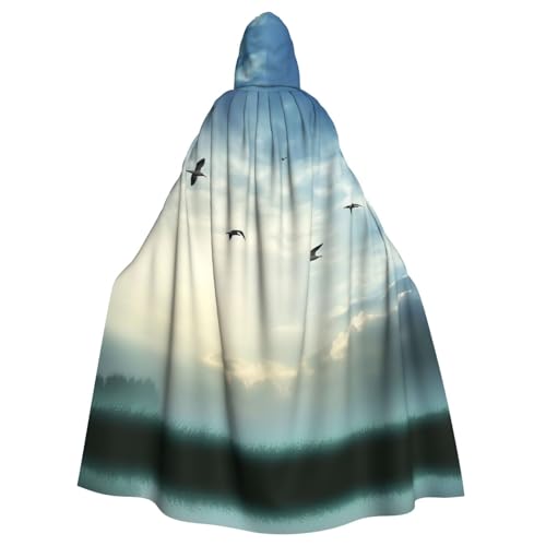 ANABPRMA Birds Flying Hooded Cape For Adults, Long Cape, Suitable For Halloween/Costume Party/Cosplay/Theme Party, Unisex von ANABPRMA