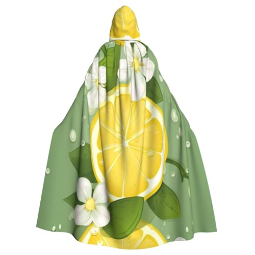 ANABPRMA Fresh Lemon Kapuzenumhang für Erwachsene, langer Umhang, geeignet für Halloween/Kostümparty/Cosplay/Themenparty, Unisex von ANABPRMA