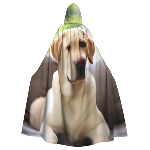 ANABPRMA Niedlicher Labrador-Hunde-Kapuzenumhang für Erwachsene, langer Umhang, geeignet für Halloween/Kostümparty/Cosplay/Themenparty, Unisex von ANABPRMA