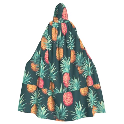 ANABPRMA Sommer Ananas Kapuzenumhang für Erwachsene, Langer Umhang, Geeignet für Halloween/Kostümparty/Cosplay/Themenparty, Unisex von ANABPRMA