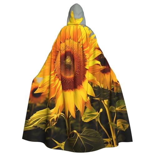 ANABPRMA Sonnenblumen-Kapuzenumhang für Erwachsene, langer Umhang, geeignet für Halloween/Kostümparty/Cosplay/Themenparty, Unisex von ANABPRMA