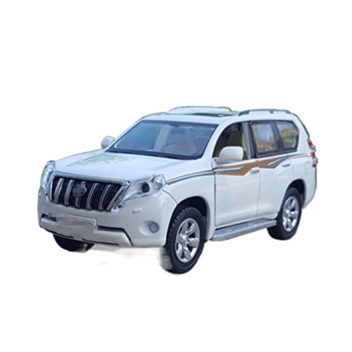 ANAIUCY Pull-Back-Modell Für Prado SUV Legierung Auto Modell Druckguss Metall Geländewagen 1:32 Anteil (Size : White 2) von ANAIUCY