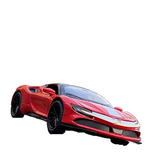 ANAIUCY Pull-Back-Modell Für SF90 Stradale Legierungs-Sportwagenmodell, Druckguss-Metallfahrzeuge, 1:32 Anteil (Size : Red) von ANAIUCY
