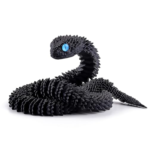 3D-gedruckte Tierschlange, 59,9 cm, 3D-gedrucktes Schlangenspielzeug, 3D-gedruckte Schlange, bewegliche, flexible Schlange, lustiges Fidget-Spielzeug, Heimklassenpreis, Weihnachten, Partyzubehör von ANBOOR