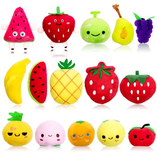 ANBOOR 15 PCs Kleine Früchte Plüschspielzeug, lustiges Essen ausgestopftes Spielzeug für Kinder, kleine süße Speisen Plüsch -Schlüsselanhänger Spielzeug für Party bevorzugt Klassenzimmerpreise ANBOOR 15 PCs Kleine Früchte Plüschspielzeug, lustiges Essen ausgestopftes Spielzeug für Kinder, kleine süße Speisen Plüsch -Schlüsselanhänger Spielzeug für Party bevorzugt Klassenzimmerpreise von ANBOOR