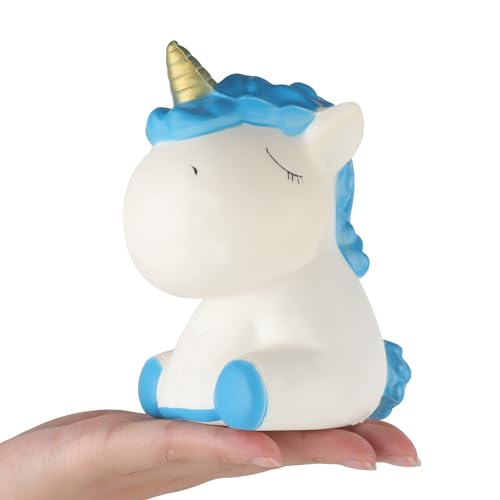 ANBOOR 4,7 Zoll Squishies Einhorn langsam Aufsteigende duftende Drückspielzeuge zur Stressbewältigung, Kawaii Squishies-Tierspielzeuge für Mädchen, Partygeschenke (Blau & Weiß) von ANBOOR