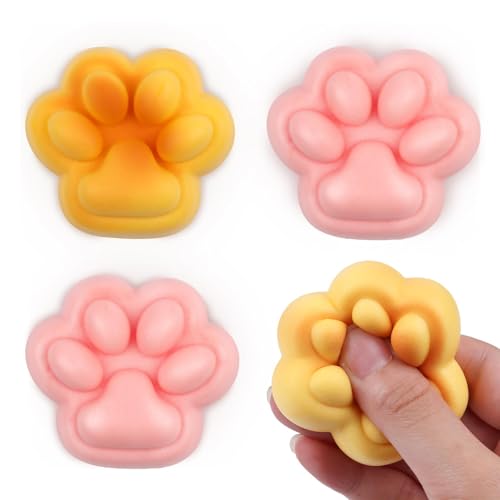 ANBOOR 4 Stück Katzenpfoten-Squishy-Spielzeug, Mini-Weiches Kawaii Squishy Stressabbau-Langsamsteigende Squishy für Kinder Geschenk Party-Gefälligkeiten Goodie Bag Stuffers von ANBOOR