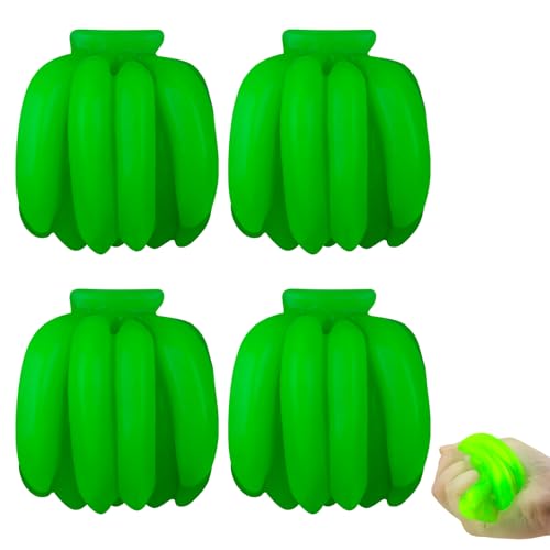 Anboor 4-teiliges Squishies-Spielzeug mit Bananen, Farbwechsel-Stressspielzeug mit Quetschbanane, simuliertes Zappel-Sensorikspielzeug für Kinder und Erwachsene, Preis für die Klasse, Partygeschenke von ANBOOR