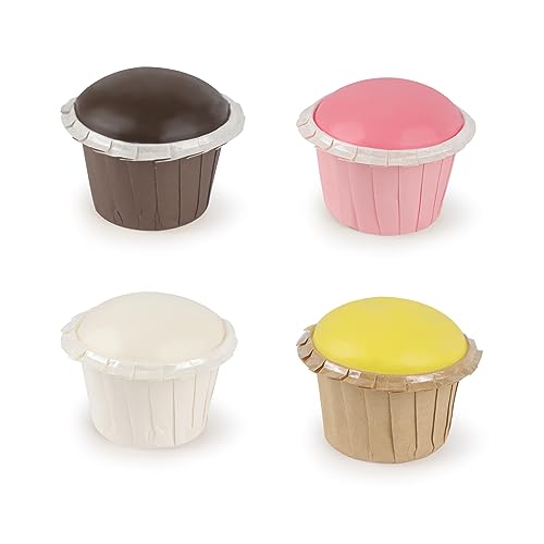 Anboor 4er-Set Cupcake-Squishies Jumbo, langsam aufsteigend, Kawaii, weiche, duftende Stressabbau-Simulation von realistischem Brot-Drückspielzeug von ANBOOR