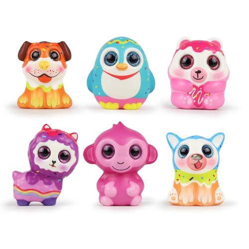 Anboor 6Pcs Tier Squishies Langsam aufsteigendes Squishy Spielzeug Weicher AFFE Hund Pinguin Schaf Jumbo Squishies Duftendes Kawaii Stressabbau Niedliches Drücken Squish Spielzeug Partygeschenke von ANBOOR