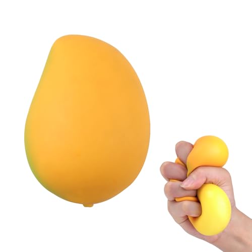 Anboor Mango Squishies Spielzeug, Simulation Stretchy Mango Stressbälle, Obst-Sensorikspielzeug zur Stressbewältigung von ANBOOR