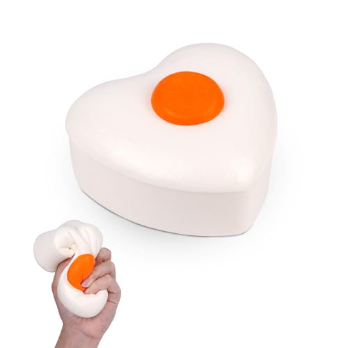 Anboor Squishies, Weiche Lebensmittel-Squishies mit langsamem Aufsteigen, duftende Herz-Ei-Squishies zur Stressentlastung für Kinder, realistische Lebensmittel-Schaum-Squishies-Spielzeuge von ANBOOR