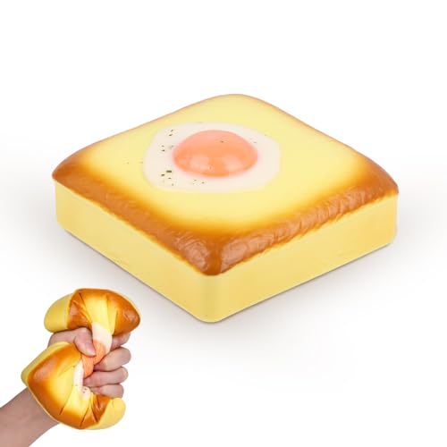 ANBOOR Squishies Food Toy, Realistische Ei-Toast-Squishies, Langsam Aufsteigende, Duftende Lebensmittel-Squishies zur Stressentlastung für Kinder, Weiche Schaumstoff-Squishies von ANBOOR