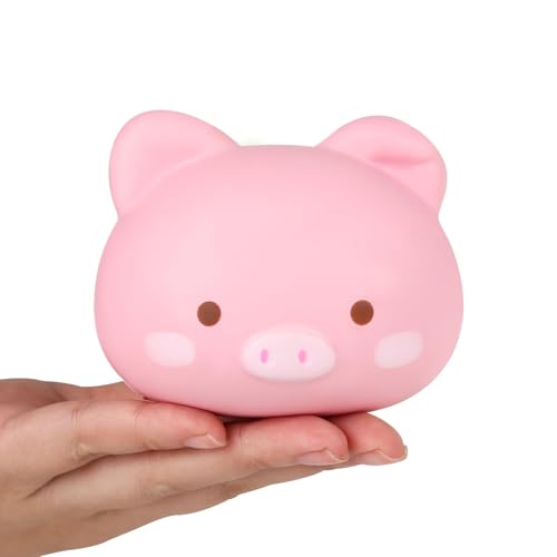 Anboor Squishy Animal Toys Langsam steigendes Kawaii Pink Pig Squeeze Toy für Kinder Stressabbau Tier Squish Toy für Geburtstagsgeschenksammlung Dekorative Requisiten von ANBOOR