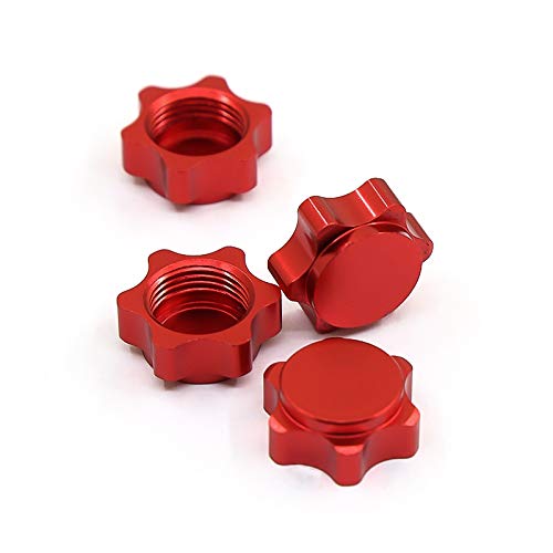 4 Teilige Rad Naben Abdeckung Anti Abdeckung 17 Mm Sechskant für 1/8 RC, Rot von ANBP