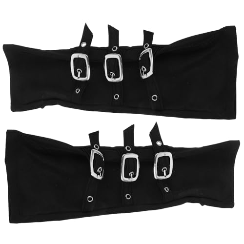 ANDRESLAD 1 Paar Halloween-Armband Armwärmer Schwarze Armstulpen Punk-Armschützer Geprägte Armschienen Weircore-Accessoires Handgelenkschutz für Cosplay Cosplay-Armband Armschutz Stoff Black von ANDRESLAD