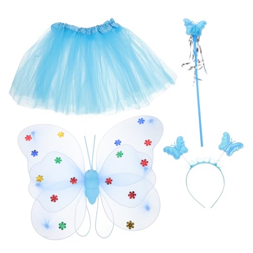 ANDRESLAD 1 Satz Kostüme Für Kinder Mädchen-tutu-kleid Mädchen-outfits Stirnbänder Für Mädchen Halloween-kostüm Für Kinder Mädchen Stirnband Prinzessinnenkostüm Für Mädchen Stahldraht Blue von ANDRESLAD