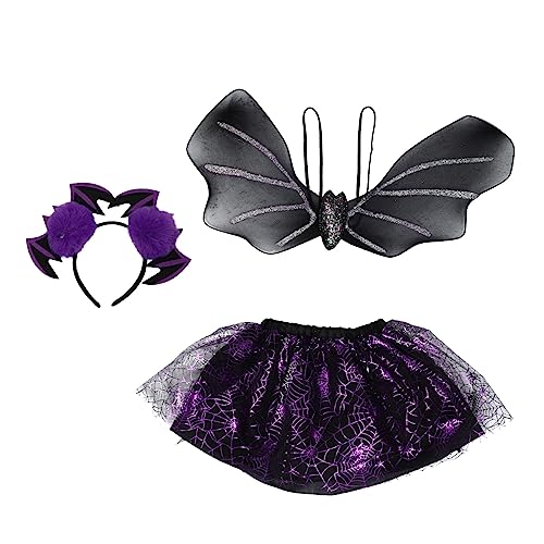 ANDRESLAD 1 Satz Mädchen Fledermaus Kostüm Set Kinder, Die Kleidungskleidung Halloween-kleid Ausführen von ANDRESLAD