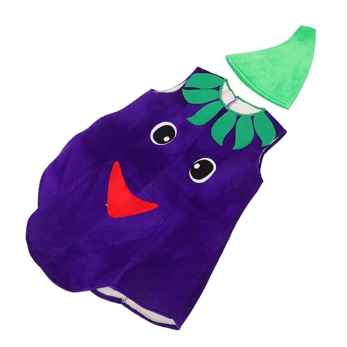 ANDRESLAD 1 Satz Schwamm-Auberginen-Kostüm Kinder Bühnenoutfit Kinderkostümparty Halloween-Kostüm für Kinder Karotte Kostüm Auberginenkostüm für den Kindertag Aubergine Kostüm Requisite von ANDRESLAD