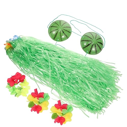 ANDRESLAD Hawaiianisches Grasrock- Wassermelonen- Für Frauen Und Mädchen 5-teiliges Hula-grasrock- - Für Erwachsene von ANDRESLAD