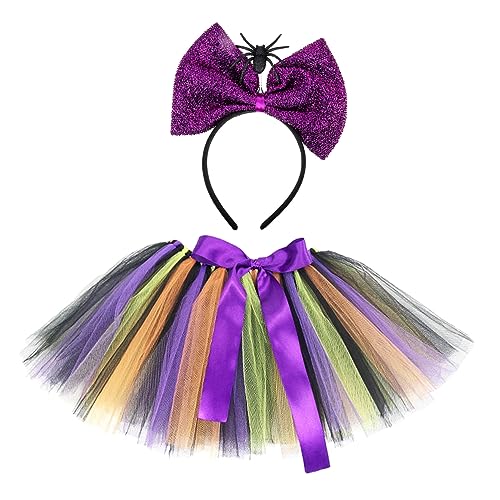 ANDRESLAD 1 Satz Tutu-Rock-Stirnband Tutu-Kleid für Mädchen Mädchen-Outfit Rollenspielkostüm halloween theme halloween kinder party gewand dekorative Haarreifen Cosplay-Zubehör Gittergewebe von ANDRESLAD